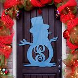 The Holiday Aisle® Personalized Snowman 3 Letter Wooden Sign Wood in Blue | 24 H x 18 W x 0.35 D in | Wayfair 5B3A6CFCBD7D49249793B58EE2B053A8