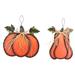 Attraction Design Home 2 Piece Swirled Pumpkin Hanging Wall Décor Set brown/orange, Metal in Orange W/ Brown | Wayfair FH1106