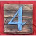 aMonogram Art Unlimited Number Mounted on Rustic Wooden Board Wall Décor in Blue/Brown/Gray | 24 H x 24 W x 1.75 D in | Wayfair 95515-24