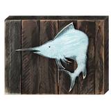 Designocracy Vintage Swordfish Tropical Wooden Board Wall Décor in Blue/Brown | 6 H x 8 W x 1.5 D in | Wayfair 98533-08