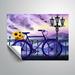 Winston Porter Karg Bicycle & Basket w/ Sunflowers Removable Wall Decal Vinyl in Indigo | 14 H x 18 W in | Wayfair 1105D843AF704C5F851BDD5F0043D8D7