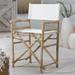 Bay Isle Home™ Laseter Folding Director Chair in White/Brown | 35.4 H x 22.8 W x 18.1 D in | Wayfair BCMH3095 42833798