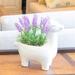 Dakota Fields 7" Artificial Lavender Plant in Pot Porcelain/Plastic in White | 7.5 H x 6 W x 10 D in | Wayfair BCEDB78827D040549C9ADFBA68514EE0