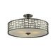 Wade Logan® Barika 3 - Light Unique/Statement Drum Semi Flush Mount Glass, Crystal in Brown | 10.5 H x 20.5 W x 20.5 D in | Wayfair