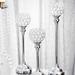 House of Hampton® 3 Piece Ball Crystal & Metal Candlestick Set Metal/Crystal in Gray | 18.75 H x 4.5 W x 4.5 D in | Wayfair