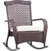 Canora Grey Rashawn Outdoor Rocking Chair w/ Cushions, Wicker | 37 H x 28.5 W x 26 D in | Wayfair ED382B21658A44488DA19D2D19492271