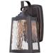 Breakwater Bay Vaughn Oil rubbed bronze/Gold highlights Integrated LED Outdoor Wall Lantern Aluminum/Glass/Metal in Brown/Gray/Yellow | Wayfair