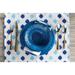 Brayden Studio® Scudder Ikat Dot Stripes Print 4 Piece Placemat Set Polyester in Blue | 18 W x 14 D in | Wayfair BYST6725 42468689