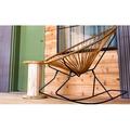 Innit Acapulco Indoor/Outdoor Handmade Rocking Chair Metal in Blue/Brown | 40 H x 30 W x 40 D in | Wayfair i03-04-04