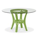 Braxton Culler Trellis Dining Table Glass/Wicker/Rattan in Green/White | 29 H x 36 W x 36 D in | Wayfair 979-075/GL0999-097/Kiwi