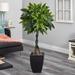 Brayden Studio® 44.5" Artificial Foliage Tree in Planter Silk/Plastic/Stone in Gray | 60 H x 28 W x 28 D in | Wayfair BYST2606 40419823