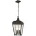 Charlton Home® Duong 4-Light Outdoor Hanging Lantern Glass/Aluminium/Metal in Brown/Gray/Yellow | 11.25 H x 7.75 W x 6.5 D in | Wayfair