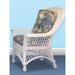 Bay Isle Home™ Rosado Slat Back Arm Chair Upholstered/Wicker/Rattan/Fabric in White | 41 H x 30 W x 30 D in | Wayfair