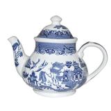 Churchill Willow Georgian 1.25 qt. Ceramic Teapot in Blue/White | 8.27 H x 7.09 W x 7.09 D in | Wayfair WBMB1TPG1