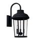 Alcott Hill® Meurer 3 - Bulb 26.5" H Hardwired Outdoor Wall Lantern Glass/Metal in Black | 26.5 H x 13 W x 16.75 D in | Wayfair