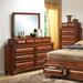 Glory Furniture 1015 10 Drawer 57" W Double Dresser w/ Mirror Wood in Brown/Green | 76 H x 57 W x 17 D in | Wayfair