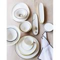 Canvas Home Abbesses Colored Rim Porcelain Salad Plate Porcelain China/Ceramic in Black | Wayfair C37-PLT-MD-BLACK-CP