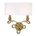 Darby Home Co Emmons 2 - Light Armed Sconce Fabric in Yellow | 6.25 H x 14 W x 6.25 D in | Wayfair DABY8857 40302501