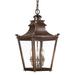 Darby Home Co Annett 3-Light Outdoor Hanging Lantern Brass/Glass/Metal in Brown | 21 H x 11.25 W x 11.25 D in | Wayfair DRBH2393 44162658