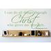 Design W/ Vinyl I Can Do All Things Through Christ Who Gives Me Strength. Phillippians 413 Wall Decal Vinyl in Green | 8 H x 20 W in | Wayfair
