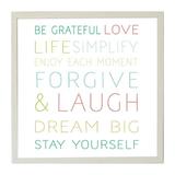 Ebern Designs Be Grateful Love Live Simply Wall Mounted Magnetic Board Manufactured Wood/Metal in Brown | 24 H x 24 W x 2 D in | Wayfair