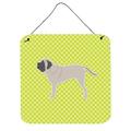 East Urban Home English Mastiff Checkerboard Wall Décor Metal in Green | 8 H x 6 W in | Wayfair EAAS3669 39997856