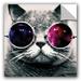 Winston Porter Annese Cat w/ Sunglasses Removable Wall Decal Vinyl in White | 36 H x 36 W in | Wayfair 945390E986784E309089139A440D112D