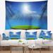 East Urban Home Polyester Sky & Sun Shining Tapestry w/ Hanging Accessories Included Polyester in Blue | 50 H x 60 W in | Wayfair