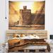 East Urban Home Polyester Old Castle at Sunset Tapestry Hanging Accessories Included Polyester in Black/Brown | 68 H x 80 W in | Wayfair