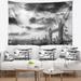 East Urban Home Polyester Cityscape View of London Panorama Tapestry w/ Hanging Accessories Included Polyester in Gray | 68 H x 80 W in | Wayfair