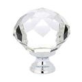 Emtek Crystal Round Knob Crystal & Glass in Gray | 1" H x 1" W x 1.375" D | Wayfair 86003US26