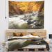 East Urban Home Polyester Terrain w/ Trees & River Tapestry w/ Hanging Accessories Included Polyester in Black/Brown | 50 H x 60 W in | Wayfair
