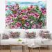 East Urban Home Polyester Flowers Watercolor Illustration Tapestry w/ Hanging Accessories Included Polyester in Gray | 68 H x 80 W in | Wayfair