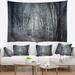 East Urban Home Polyester Dense Fall Forest Path Tapestry w/ Hanging Accessories Included Polyester in Black | 68 H x 80 W in | Wayfair