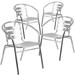 Flash Furniture Stacking Metal Patio Dining Armchair Metal in Gray, Size 29.0 H x 21.75 W x 21.75 D in | Wayfair 4-TLH-017B-GG