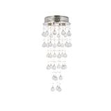 Everly Quinn Deidamia 3 - Light 12" Chandelier Style Tiered Flush Mount, Crystal in Gray | 30 H x 12 W x 12 D in | Wayfair