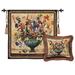 Fine Art Tapestries Floral Radiance Tapestry Cotton in Brown/White | 53 H x 53 W in | Wayfair 2201-WH