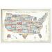 East Urban Home US City Map by Michael Mullan - Picture Frame Graphic Art Print Canvas | 12 H x 18 W x 1.5 D in | Wayfair EUHG6181 42271252