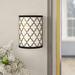 Everly Quinn Lanning 1-Light LED Flush Mount Glass/Metal/Fabric in Brown/White/Yellow | 11 H x 8 W x 7.5 D in | Wayfair