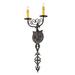 Fleur De Lis Living Grise 2-Light Wallchiere Metal in Gray/Black | 26 H x 11 W x 3.5 D in | Wayfair 017A806B35C843BA8AEC4F0987F97E7B