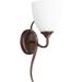 Fleur De Lis Living Brookview 1 - Light Dimmable Wallchiere Glass/Metal in Brown | 15 H x 5.75 W x 5 D in | Wayfair