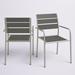 Wade Logan® Shore Dining Chair Outdoor Patio Aluminum Metal in Gray | 35 H x 15.5 W x 22.5 D in | Wayfair E991D4071AE14CDB887364823987AC38