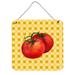 Fleur De Lis Living Tomato on Basketweave Wall Décor Metal in Gray/Yellow | 8 H x 6 W in | Wayfair FDLL3508 39989343