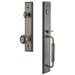 Grandeur Carré One-Piece Handleset w/ Single Cylinder Deadbolt and C Grip w/ Parthenon Knob in Gray | 19 H x 3 W x 3 D in | Wayfair 842397