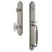 Grandeur Arc One-Piece Handleset w/ Single Cylinder Deadbolt and F Grip w/ Baguette Clear Crystal Knob in Gray | 19 H x 3 W x 3 D in | Wayfair