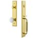 Grandeur Carré One-Piece Handleset w/ Single Cylinder Deadbolt and C Grip w/ Hyde Park Knob in Yellow | 19 H x 3 W x 3 D in | Wayfair 842381