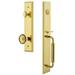 Grandeur Carré One-Piece Handleset w/ Single Cylinder Deadbolt and C Grip w/ Soleil Knob in Yellow | 19 H x 3 W x 3 D in | Wayfair 842442