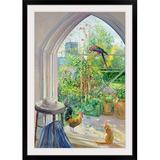 Fleur De Lis Living Yonkers Trellis Stalker, 1991' by Timothy Easton Painting Print Metal | 32 H x 24 W x 1 D in | Wayfair