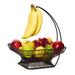 Gourmet Basics by Mikasa Mikasa French Countryside Fruit Basket w/ Banana Hook, Antique Black Iron in Black/Gray | 15 H x 12 W x 5 D in | Wayfair