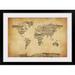 Ebern Designs Francy 'Map Of The World Map From Old Sheet Music' by Aniesha Graphic Art Print | 44 W x 1 D in | Wayfair